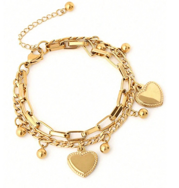 Heart Chained Bracelet