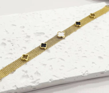 stainless steel clover bracelets
