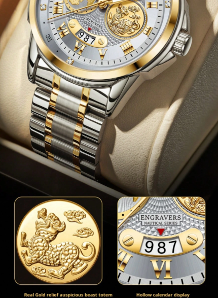 Triple-Eye Quartz Wristwatch