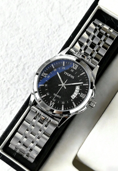 Vintage Stainless Steel Quartz Wristwatch