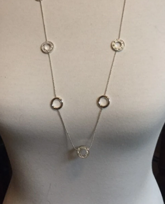 Stainless Steel Multi-Circle Station Necklace